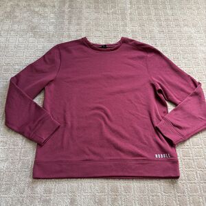 NoBull Crew Neck Sweatshirt Men XL Maroon Pullover Fleece Long Sleeve Casual Gym